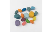 16 Pieces Wooden Stacking Stones Faceted Stacking Stones Open Ended Play