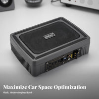 slimline Design 10unit Under-Seat Active Subwoofer Built-in amplifierlifier Powered Under-Seat Subwoofer Slim outline Bass Smaximumer long-lasting Construction for DIYers, pickup, SUV