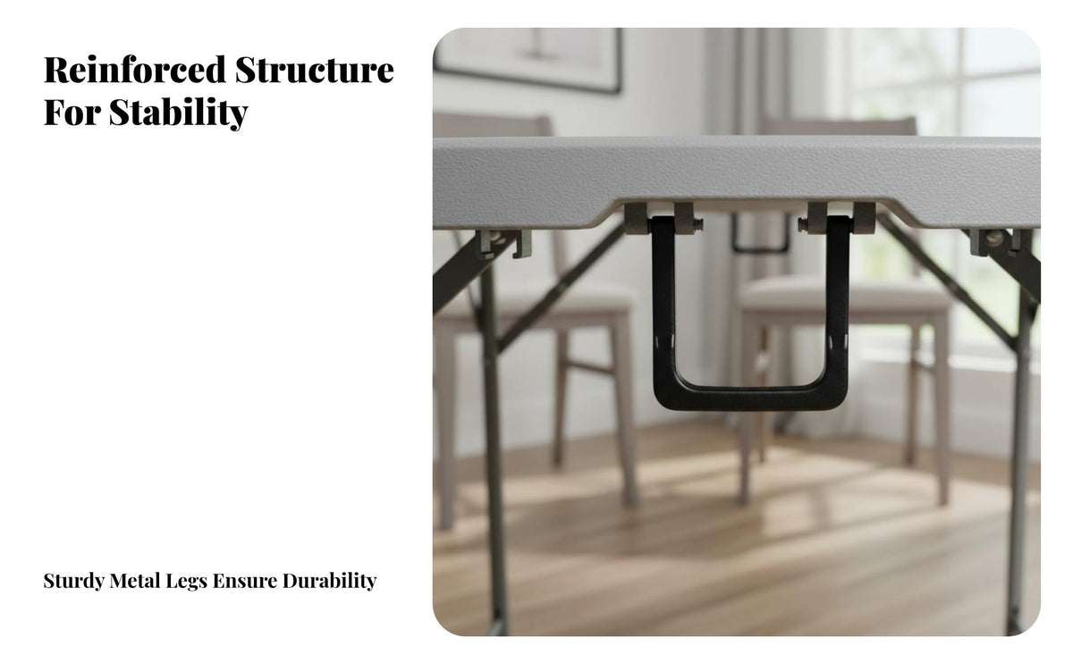 Round Folding Table Space-Saving Foldable Round Table Easy to Clean Household Furniture for Homeowners, Institutions