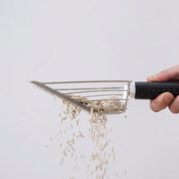 Cat Sifter with Detachable Handle, 304 Stainless Steel Metal Material, Slotted Flat Design, Practical Cat Owner Gift Idea