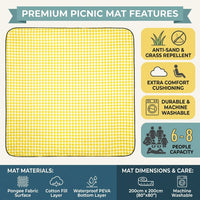 Picnic Blanket and Waterproof Mat for Camping Gear, Silver Glue Oxford Cloth Camping Mat, Machine Washable Beach Blanket, Rolled Strapping Handle