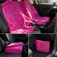 Travel Flannel Blanket with Pillow Bag, 2-in-1 Foldable Car and Airplane Throw