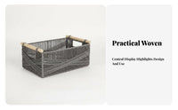 Imitation Rattan container with Handles adaptable Woven Basket with Handles