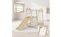 Climbing Frame with Slide Educational Indoor Playground with Slide Compact Wooden Activity Gym for Young Children, Children, Playroom, Nursery