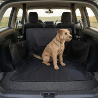 Raised Side Panels Travel Pet Mat Secure Straps Car Trunk Pet Mat Shielding SUV Cargo Liner Black