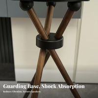 Shock-Absorbing Metal Tray Speaker Holder High Stability Wooden Speaker Floor Stand Non-Slip Feet Audio Accessory Long-Lasting for Audiophiles, Home Theater, Living Room, Bedroom, Studio
