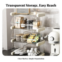 Clear View Design tea infusion sachet and Condiment Holder Space-Saving Multi-Section Storage container adaptable Desktop Organizer adaptable for Service Industry personnel, Students, residents, Coffee Station, Kitchen Counter, Reception Desk, Craft Room