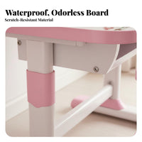 Widened Desktop Childrens Study Desk and Chair Set Safe & Long-Lasting Kids Desk and Chair Set Easy to Assemble Student Writing Table with Storage for Students, Teenagers, Girls, Bedroom, Home, Playroom