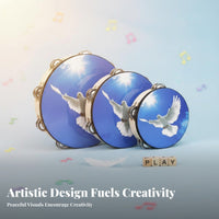 3 Pieces Peace Dove Design Double-Row Jingle Tambourine Easy to Play Double Row Jingle Trembler Clear and Loud Sound Percussion Instrument Crisp Percussive Rhythm for Children, Beginners, Dance Accompaniment, Classroom, Music Education, Performance