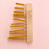 Included Mallet 12-Tone Wind Chime Suspended Tubes Percussion Wind Chime Gold-Colored Music Decor Polished