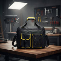 Tool Bag with Laptop Compartment Reinforced Tool Storage Bag with Shoulder Strap Long for Technicians, Field Work, Work Site
