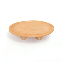 Minimalist Oval Wood Tray Compact Wood Tray with Curved Rim Sturdy Modern for Bedside Table