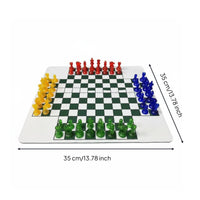 Chess Set 49 Mm King Height 4 people Chess Set Portable for  Tabletop
