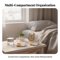8-Compartment Box everyday pharmaceuticals Management medication Organizer Portable