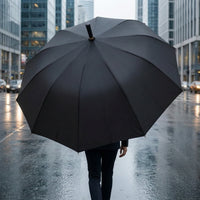 Auto Open 16 Rib Umbrella Waterproof Stick Umbrella Matte Water-Resistant for Commuters, Commuting
