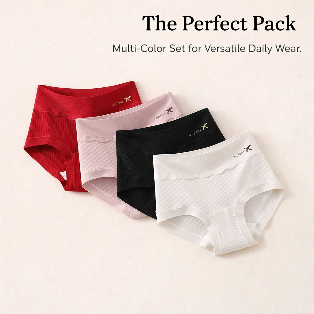Women's High Waisted Knickers Multipack with Moisture Wicking Gusset, Period Protection Full Briefs for Plus Size Ladies