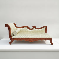 Miniature Chaise Longue 1:12 Scale Chaise Longue Vintage Style Dollhouse Daybed for Hobbyists