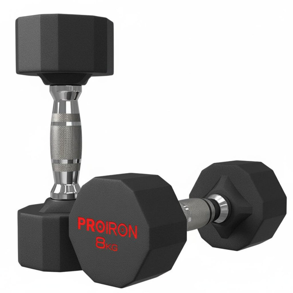 Commercial Grade Solid Steel Fixed Weight Dumbbell Floor Protection Rubber Coated Dumbbell Noise Reducing Knurled Handle Weight Drop-Resistant for Men, Women, Home Gym