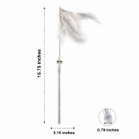 Interactive Cat Toy, Cat Teaser for Boredom, Feather Fishing Pole, Chew Resistant, Sound Feature, 2 Pieces