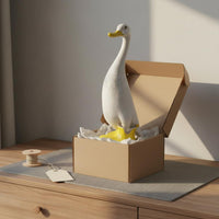 Resin Waterfowl Sculpture Detailed Craftsmanship Resin Waterfowl Figurine Goose in Rain Boots Figurine Indoor & Outdoor Use