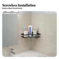 Adhesive Corner Organizer Set No Drilling Adhesive Shower Organizer Set Damage Bathroom Organizer for Residents, Students, Powder Room, Kitchen