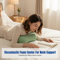 Viscoelastic Foam Nap Pillow, Ergonomic Neck Support, Ice Silk Office Nap Pillow, Student Aid