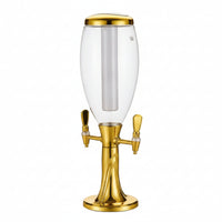Chilled Beer Dispenser with Dual Taps Tabletop Beer Dispenser with Ice Tube Clear Drink Dispenser with Ice Column Sturdy for Bartenders