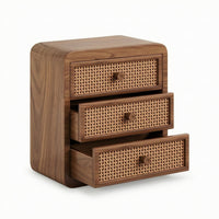 Wooden Cosmetic Storage Cabinet Countertop Makeup Organizer with Drawers Sleek Makeup Storage Cabinet Minimalist for Dressing Table