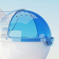 Snap-fit Hamster Toilet and Hamster Sand Bath, Translucent Acrylic Bath for Gerbils, Odor Control with Removable Base, 12.5x11x15cm Size