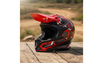 Full Face Motocross Style Helmet with Visor Off Road Cycling Headgear for Trail and Training