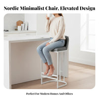 With Backrest Upholstered High-Back Stool Golden Frame Upholstered Counter Stool Luxury Design Home Furnishing Minimalist Design for Homeowners, Interior Designers, Business Owners, Kitchen Island, Cafe, Restaurant, Dining Room