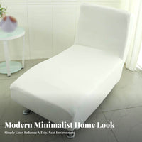 Full Protection Armless Chaise Lounge Cover Machine Washable Chaise Lounge Cover Long-Lasting for Renters, Parents, Living Room, Bedroom