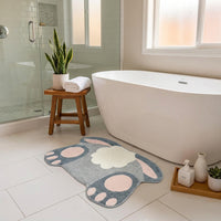 Easter Bunny Wash Mat Washable Easter Washroom Rug Soft Microfiber Bunny Wash Mat for Holiday Decorators, Homeowners, Bathtub Side, Entryway, Doorway
