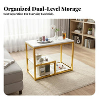 Sturdy Construction 2-Tier Mahjong Side Table Stable Load-Bearing Storage Rack Compact Design Household Furniture Small Footprint for Card Game Players, Tea Enthusiasts, Homeowners, Living Room, Entryway, Office, Bedroom