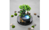 Quiet Operation Rockery Waterfall Fountain Nature Inspired Feng Shui Desktop Fountain Semi-Handmade Feng Shui Water Ornament for Meditation Practitioners, Office, Living Room, Mindfulness Studio