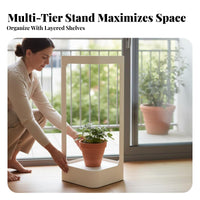 Multi-Tier Plant Shelf Easy to Assemble Wheeled Flower Pot carrier Large Capacity