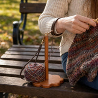 Portable Wooden Wrist Yarn Holder for Knitting and Crocheting