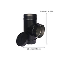 Chimney Tee with Clean-out Cap Black Chimney Tee with Cap Removable Fitting for Heating Appliance