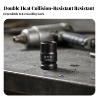 Thickened Design 1/2 Inch Drive Hex Percussive Socket Heavy Duty Power Tool Accessory Long-Lasting High Hardness for DIY Enthusiasts, Professionals, Auto Repair, Machinery Maintenance, Workshop, Home Improvement