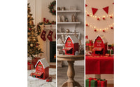 Christmas Mailbox Decorative Christmas Letter Mailbox Santa Letter Box Tabletop Holiday Accent Festive for Families, Entryway