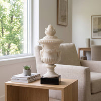 Vase with Lid Ornate Vase with Pedestal Antique Classical Looking Urn for Homeowners, Grand Lobby