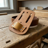 Leather Tool Holder Rectangular Belt Tool Holder Everyday Carry Belt Organizer Pocket-Style Work Gear Strong Stitching