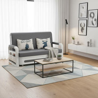 Multi-Functional Folding Sleeper Sofa Space-Saving Extendable Single Sofa Bed Modern Minimalist Design Living Room Furniture Side Storage Pocket for Office