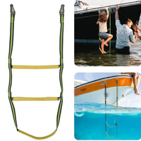 Hanging Boat Ladder Stitched Marine Boarding Ladder Metal Clips Water Gear for Inflatable Boats, Yachts, Watercraft