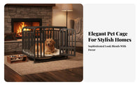 Easy to Clean Heavy Duty Dog Kennel Locking Casters Heavy Duty Dog Crate Escape Proof Metal Pet Crate with Tray Rust-Resistant