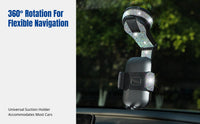 Crystal Car Phone Holder, Universal Suction Mount, 360° Rotating Anti-Shake Navigation Stand, Multifunctional Dashboard