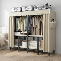 Easy Assembly Foldable Wardrobe Space-Saving Design Collapsible Storage Wardrobe Sturdy and Stable Installation-No-Assembly Clothes Rack Heavy-Duty Frame for Renters, Students, Rental Room, Temporary Housing