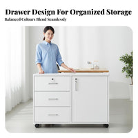 Under Desk Storage Cabinet Large Capacity Mobile File Cabinet Space Saving Mobile Office Pedestal for Students, Study Room, Workplace