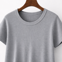 Women's Plus Size Jumpers with Short Sleeves for Everyday Casual Wear, Knitted Tops in Soft Polyester Blend, Round Neck Loose Fit Sweater
