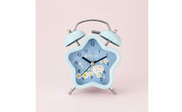 Silent Movement Star-Shaped Alarm Clock Metal Frame Home Decor Pastel Colors for Students, Heavy Sleepers